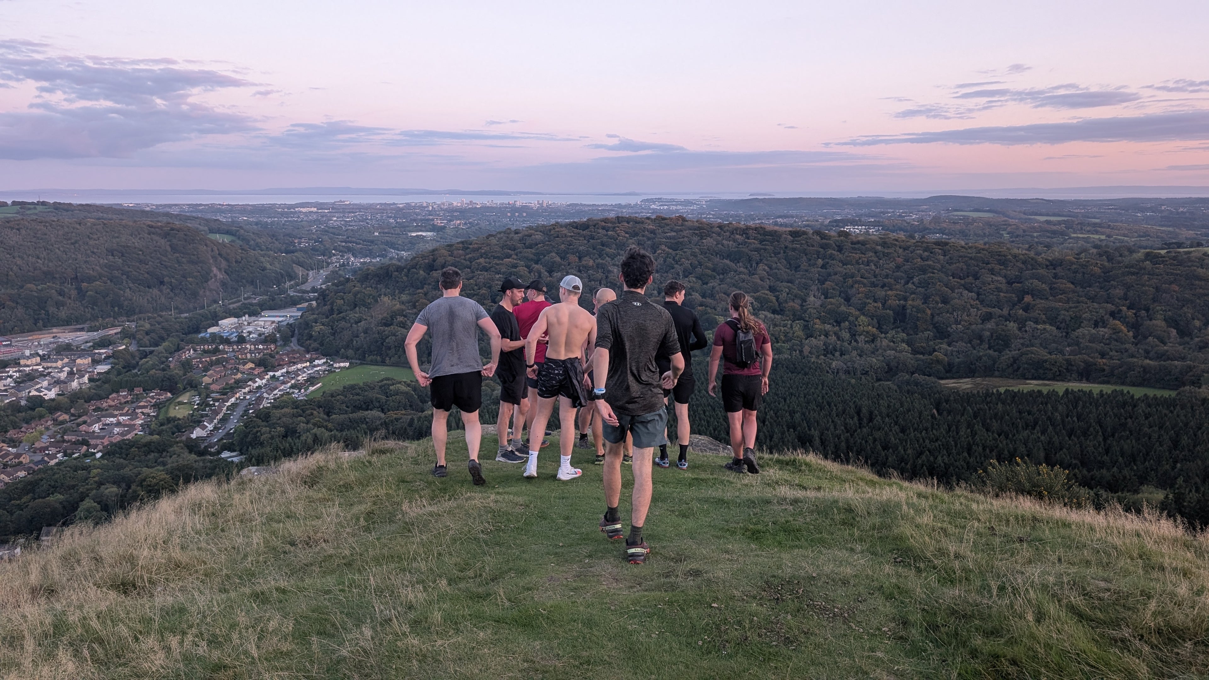 Group fitness session overlooking Taffs Well, Cardiff