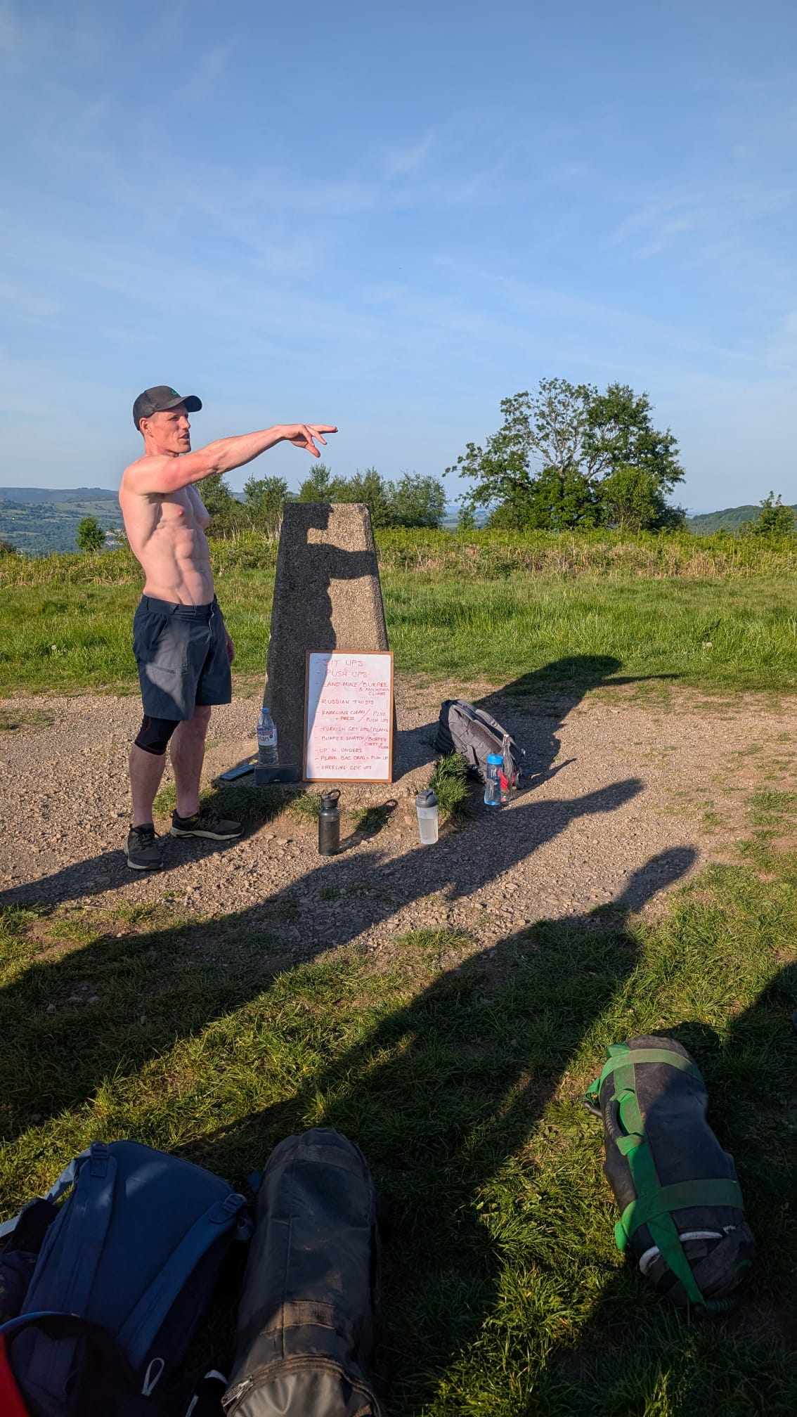 Andy leading a fitness session on Caerphilly mountain