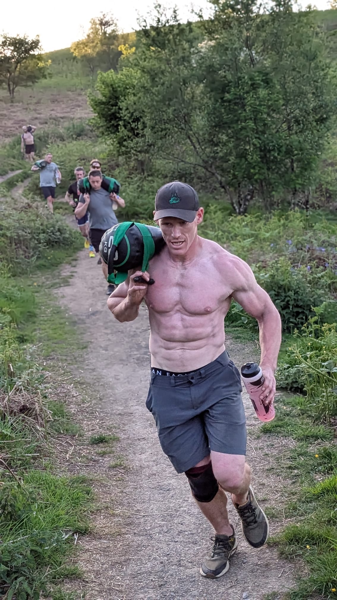 Andy leading a powerbag rucking session on Caerphilly mountain